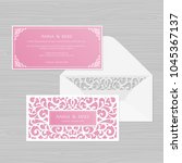 wedding invitation or greeting... | Shutterstock .eps vector #1045367137
