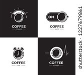 coffee black and white logo set.... | Shutterstock .eps vector #1227679861