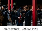 Small photo of New York, NY, USA - February 20, 2023: Musicians of AFM local 802 Union protesting unfair labor condition, joined by other union representatives