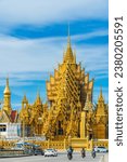 Small photo of PHITSANULOK, THAILAND - October 2,2023:The beautiful Temple (Thai language:Wat Chan West) is a Buddhist temple (Thai language:Wat) It is a major tourist attraction Phitsanulok, Thailand.