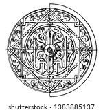 arabian circular panel is a... | Shutterstock .eps vector #1383885137