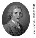 Portrait of Poet Giuseppe Parini, Giovita Garavaglia, 1800 - 1835, vintage engraved.