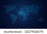 vector of dotted world map in... | Shutterstock .eps vector #1027928374