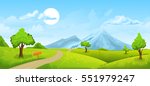 rural summer landscape | Shutterstock .eps vector #551979247