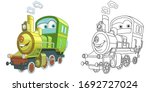 cute steam train locomotive.... | Shutterstock .eps vector #1692727024