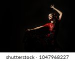 Flamenco Dancer On A Dark...