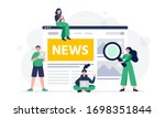 news page concept with people.... | Shutterstock .eps vector #1698351844