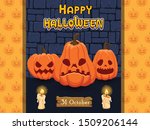 happy halloween banners pumpkin ... | Shutterstock .eps vector #1509206144