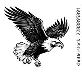 Eagle vector, isolated on white background, eagle icon illustration isolated vector sign symbol, vector illustration.