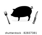 Silhouette Of Pig