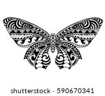 beautiful butterfly. black... | Shutterstock .eps vector #590670341