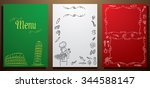 set of italian food menu... | Shutterstock .eps vector #344588147