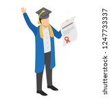 flat icon design of degree... | Shutterstock .eps vector #1247733337