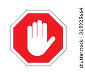 hand stop sign on white... | Shutterstock .eps vector #315925664