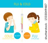 boy and girl with influenza and ... | Shutterstock .eps vector #1533049487