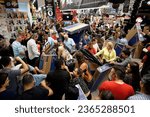 Small photo of Sao Paulo SP Brazil November 22 2018 People participate in a "Black Friday" event anticipated in Sao Paulo, Brazil, on November 22, 2018.