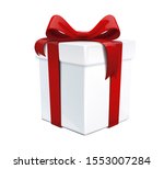 gift. white box with a red bow. ... | Shutterstock .eps vector #1553007284