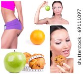 Diet choice collage. healthy...