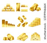 set of gold bars icon.... | Shutterstock .eps vector #1359946664