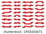 red ribbon flat set. blank tape ... | Shutterstock .eps vector #1933263671