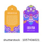 indian badge set with bright... | Shutterstock .eps vector #1057436021