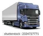 modern blue truck cargo road...