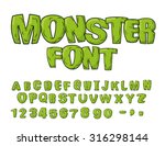 Monster Font. Green Scary...