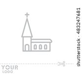 web line icon. church  temple | Shutterstock .eps vector #483247681