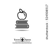 Web Line Icon. Apple On Books ...
