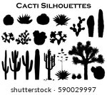 Black Silhouettes Of Cacti ...