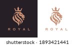 royal lion crown logo template. ... | Shutterstock .eps vector #1893421441