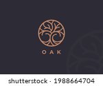 oak tree circle line icon.... | Shutterstock .eps vector #1988664704
