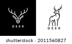Deer Logo Line Icons. Wild...