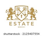 luxury lion key real estate... | Shutterstock .eps vector #2125407554