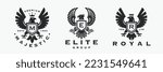 eagle crest logo set. heraldic...