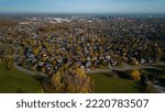 Small photo of Aerial high angle view of the houses near Rotary Park in Ajax Ontario