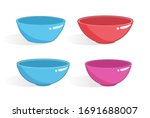 empty plastic bowls of... | Shutterstock .eps vector #1691688007
