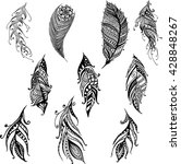  hand drawn doodle feather set | Shutterstock .eps vector #428848267