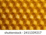 Small photo of Background texture and pattern of section voshchina of wax honeycomb from a bee hive for filled with honey. Voshchina an artificial basis for the construction of honeycombs, sheet of wax of the cells