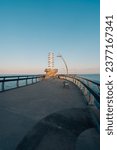 Small photo of Burlington, Ontario, Canada - 2023.10.01: Brant Street Pier at Burlington Lakeshore at Sunset