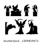 Black Silhouettes Of Gothic...