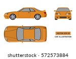 orange car on a white... | Shutterstock .eps vector #572573884