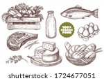  set of illustrations of farm... | Shutterstock .eps vector #1724677051