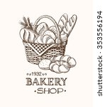 bakery basket template | Shutterstock .eps vector #353556194