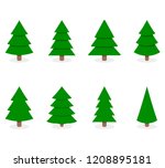 green xmas tree set isolated on ... | Shutterstock .eps vector #1208895181