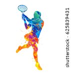 Abstract Tennis Player With A...