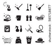 clean icons set. black on a... | Shutterstock .eps vector #585718877
