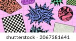 abstract memphis geometric... | Shutterstock .eps vector #2067381641