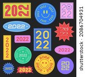 cool trendy 2022 stickers... | Shutterstock .eps vector #2086704931
