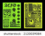 cool acid style posters vector... | Shutterstock .eps vector #2120039084